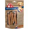 Image de 8in1 Triple Flavour Ribs   Côtes à Mâcher pour Chien adulte   Plus de viande, plus de durée de mâche - Limite le Tartre - Sans OGM, Conservateur Artificiel