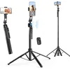 Image de Tripod Support Téléphone Suivis Visage Perche Selfie Extensible 38~163cm avec Télécommande pour Tiktok Vidéo Vlog, Trépied-Smartphone-Perche-Selfie-Stick