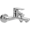 Image de Robinet pour baignoire apparent Villeroy & Boch O.novo, robinet de baignoire avec protection anti-retour et fonction d'inversion, mitigeur de baignoire à économie d'eau, rond, chrome