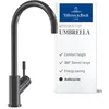 Image de Villeroy & Boch Umbrella Robinet de cuisine haute pression avec cartouche en céramique et plage pivotante à 360°, robinet d'évier économiseur d'eau, hauteur du bec 275 mm, anthracite