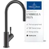 Image de Villeroy & Boch Umbrella Flex Robinet de cuisine haute pression avec douchette extensible et plage de pivotement à 360°, robinet d'évier économiseur d'eau, hauteur du bec 220 mm, anthracite