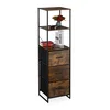 Image de Relaxdays Étagère vintage, 3 tiroirs, 3 étagères, design industriel, H x P : 155 x 43 x 42,5 cm, étagère sur pied, noir/marron