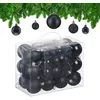 Image de Relaxdays Boule de Noël, lot Pratique de 50, en Plastique, pour décorer Votre Sapin comme il se Doit, Noire