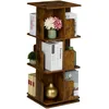 Image de Relaxdays Petite bibliothèque rotative à 360°, 3 Niveaux, Design Industriel, pour Vos Livres, 95 x 39 x 39 cm, Marron