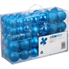 Image de Relaxdays Boules de Noël, Lot de 100, Décoration, polies, Scintillantes et luisantes, Boule de Noël   3, 4&6 cm, pétrole