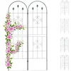 Image de Relaxdays Treillis Jardin Fer Set de 2 clôture Plante grimpante Grille Fleurs Arceau Rosier 180 x 50 cm D, Vert foncé