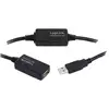 Image de LogiLink UA0147 USB-kabel USB 2.0 USB-A stekker, USB-A bus 25.00 m Zwart Actief met signaalversterking