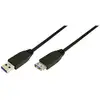Image de LogiLink CU0041 USB-kabel USB 3.2 Gen1 USB-A stekker, USB-A bus 1.00 m Zwart Vergulde steekcontacten