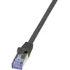 Image de LogiLink CQ3043S RJ45 Netwerkkabel, patchkabel CAT 6A S/FTP 1.50 m Zwart Vlambestendig, Snagless 1 stuk(s)