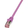 Image de LogiLink CQ2039S RJ45 Netwerkkabel, patchkabel CAT 6 S/FTP 1.00 m Pink Vlambestendig, Snagless 1 stuk(s)