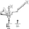 Image de LogiLink BP0090 - Support de bureau triple écran en aluminium pour TV 3 x 17-27" (LCD, LED, OLED,  ) avec ressort à gaz, plat et courbe, longueur des bras = 748 mm