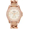 Image de Fossil Montre pour Femmes Riley, Mouvement Quartz Multifonction, Boîtier en Acier Inoxydable or Rose 38 mm avec Bracelet en Cuir Véritable, Es3466