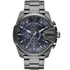 Image de Diesel Montre pour homme Mega Chief, mouvement chronographe, boîtier en acier inoxydable 51mm Gunmetal avec bracelet en acier inoxydable, DZ4329