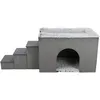 Image de TRIXIE Grotte Harvey avec escalier, 154 × 60 × 60 cm, gris/blanc/noir