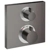 Image de hansgrohe Mitigeur thermostatique douche mural encastré Ecostat Square, mitigeur douche pour 2 systèmes, robinet douche, Noir chromé brossé, 15714340