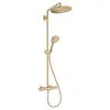 Image de hansgrohe Colonne de douche Croma Select S, douche de tête 280mm, set de douche avec mitigeur thermostatique, pommeau de douche, tête de douche pluie avec 1 jet, Bronze brossé, 26890140