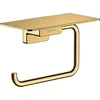 Image de hansgrohe AddStoris - Porte-papier toilette avec tablette, Porte-papier toilette pour montage mural, Support de rouleau de papier toilette, Accessoires de salle de bains, Aspect doré poli, 41772990