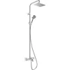 Image de hansgrohe colonne de douche économie d'eau Vernis Shape (EcoSmart), avec mitigeur thermostatique de baignoire, douche de tête 230 x 170 mm avec 1 jet, chromé, 26098000