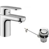 Image de hansgrohe Mitigeur lavabo Vernis Blend, hauteur sous bec 70mm, robinet lavabo avec vidage en métal, Chromé, 71557000