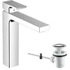 Image de hansgrohe Mitigeur lavabo Vernis Shape, hauteur sous bec 190mm, robinet lavabo avec tirette de vidage, Chromé, 71562000