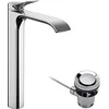 Image de hansgrohe Mitigeur lavabo Vivenis, hauteur sous bec 250mm, robinet lavabo pour vasques avec garniture vidage, Chromé, 75040000