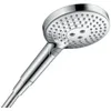 Image de hansgrohe Raindance Select S Pommeau de douche, douchette à 3 types de jet (PowderRain inclus), pommeau de douche rond (diamètre 120 mm), avec fonction anti-calcaire, aspect or poli
