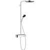 Image de hansgrohe Pulsify S - Colonne de douche économie d'eau (EcoSmart) avec mitigeur thermostatique, douche pluie (260 mm), douchette, support, tuyau, barre et tête de douche, Chromé, 24221000
