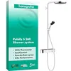 Image de hansgrohe Pulsify S - Colonne de douche avec mitigeur thermostatique, douche pluie (  260mm) avec robinet, douchette (3 jets), support, flexible de douche, barre et douche de tête ronde, Chromé