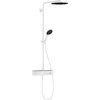 Image de hansgrohe Pulsify S - Colonne de douche avec mitigeur thermostatique, douche pluie (  260mm) avec robinet, douchette (3 jets), support, flexible de douche, barre et douche de tête ronde, Blanc mat