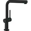 Image de hansgrohe Talis M54 - Robinet de cuisine basse pression pour chauffe-eau, 1 type d'acier, robinet de cuisine avec bec de 270 mm, mitigeur de cuisine orientable, noir mat