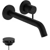 Image de hansgrohe Tecturis S - Mitigeur lavabo encastré avec garniture de vidage, Robinet de salle de bain avec longueur sous bec 16,5 cm, économie d'eau (EcoSmart+), Noir mat, 73351670