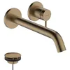 Image de hansgrohe Tecturis S - Mitigeur lavabo encastré avec garniture de vidage, Robinet de salle de bain avec longueur sous bec 16,5 cm, économie d'eau (EcoSmart+), Bronze brossé, 73351140