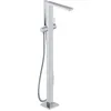 Image de hansgrohe Tecturis E - Mitigeur baignoire sur pied, Robinet baignoire 2 sorties avec tuyau 1,25m et douchette (2 jets), Mitigeur monocommande, Chromé, 73445000