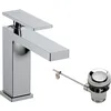 Image de hansgrohe Tecturis E - Mitigeur de lavabo avec tirette et vidage, économie d'énergie (CoolStart), Robinet de salle de bain avec hauteur sous bec 105 mm, économie d'eau (EcoSmart+), Chromé, 73014000
