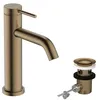 Image de hansgrohe Tecturis S - Mitigeur de lavabo avec tirette et vidage, Robinet de salle de bain avec hauteur sous bec 105 mm, économie d'eau (EcoSmart+), Bronze brossé, 73310140