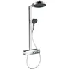 Image de hansgrohe Rainfinity - Colonne de douche économie d'eau (EcoSmart) avec mitigeur thermostatique, douche pluie 250 mm, douchette, support, flexible, barre et douche de tête ronde, Chromé, 28742000