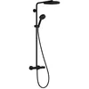 Image de hansgrohe Pulsify S Puro 24237670 Système de douche économiseur d'eau avec thermostat, pommeau de douche pluie (260 mm), douchette à main, flexible de douche, barre de douche et douchette ronde, noir
