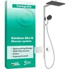 Image de hansgrohe Raindance Alive Q - Colonne de douche avec mitigeur thermostatique, douche pluie (340 x 210 mm), douchette (3 jets), support, tuyau de douche, barre et tête de douche, Chromé, 24580000
