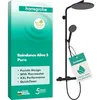 Image de hansgrohe Raindance Alive S Puro - Colonne de douche économie d'eau (EcoSmart) avec mitigeur thermostatique, douche pluie, douchette, support, tuyau douche, barre et tête de douche, Noir mat, 24593670