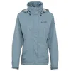 Image de VAUDE Veste de pluie pour femme Escape Bike Light Pewter Grey - Veste d'extérieur imperméable - Veste de cyclisme respirante avec capuche dans le col - Veste de randonnée respectueuse de la