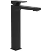 Image de Villeroy & Boch Architectura Square Robinet de lavabo surélevé avec bonde Push Open - Économe en eau - Hauteur du bec : 258 mm - Carré - Noir mat
