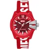 Image de Diesel Montre pour Homme Baby Chief, Mouvement à Trois Aiguilles à Énergie Solaire, Boîtier en Huile de Ricin Rouge de 43 mm avec Bracelet en Pu Bio, DZ4619