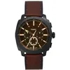Image de Fossil Montre analogique à quartz pour homme avec bracelet en cuir FS6101, marron