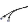 Image de Renkforce RF-4673688 RJ45 Netwerkkabel, patchkabel CAT 6A S/FTP 2.00 m Zwart UV-bestendig 1 stuk(s)