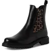 Image de Tamaris Bottes plates pour femme, Noir/léopard, 40 EU