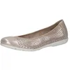 Image de CAPRICE Damen Ballerinas aus Leder mit Lochmuster, Beige (Taupe Metallic), 39 EU