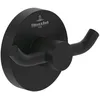 Image de Villeroy & Boch Elements Tender Double crochet porte-serviettes mural en zinc pour accessoires de salle de bain Noir mat 76 x 32 x 54 mm
