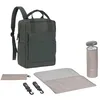 Image de LÄSSIG GRE Vividal Sac à dos à langer pour bébé avec matelas à langer, fixation pour poussette, porte-bouteille/GRE Vividal Backpack Dark Olive