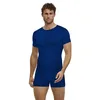 Image de FALKE Warm Round Neck M S/s Ts fil fonctionnel séchage rapide 1 pièce, Couche de base supérieure Homme, Bleu Yve 6714, XXL