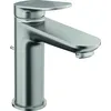 Image de Duravit Wave Mitigeur de lavabo, taille M (hauteur du bec 111 mm), robinet de salle de bain avec tirette de vidage, robinet de lavabo, acier inoxydable brossé